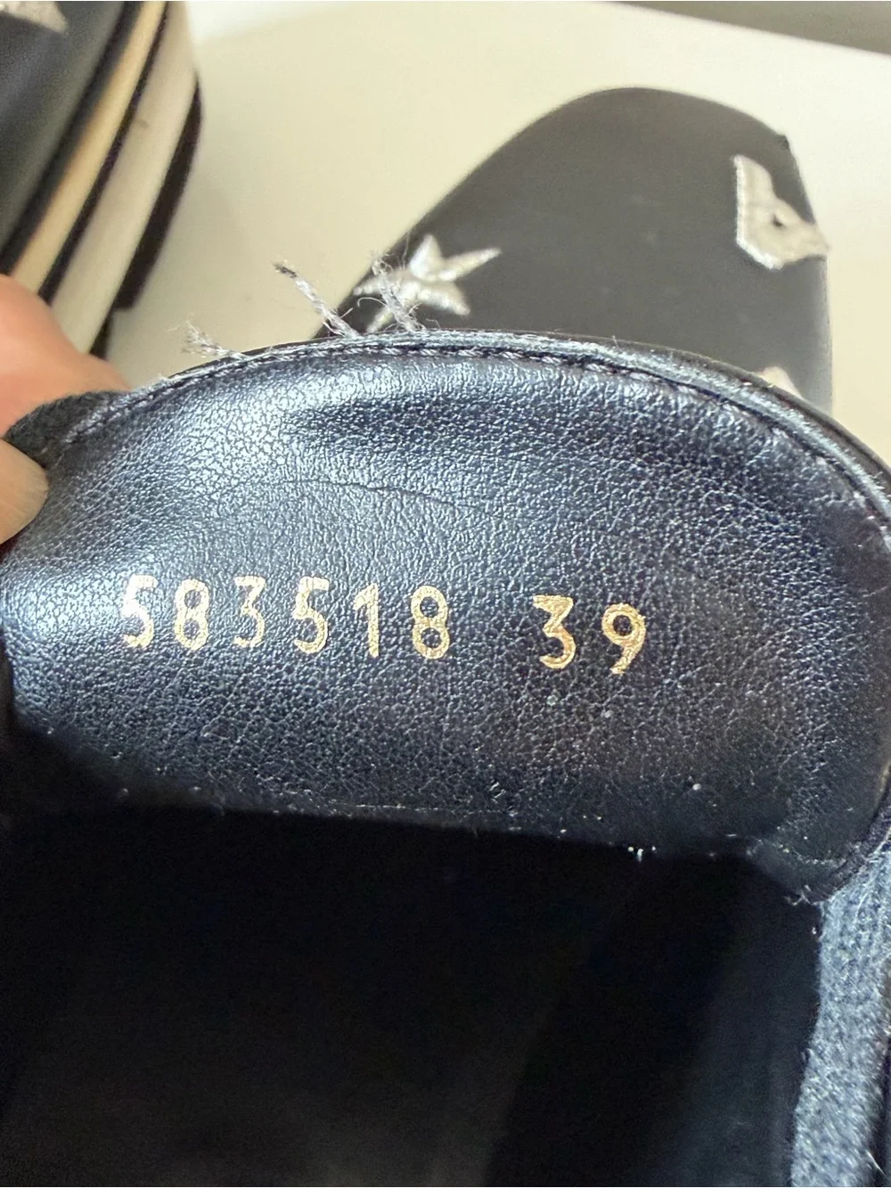 STELLA McARTNEY Elyse Black Platform Oxford Shoes Stars Size 39 Made in Italy